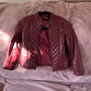 Faux Leather Burgundy Jacket